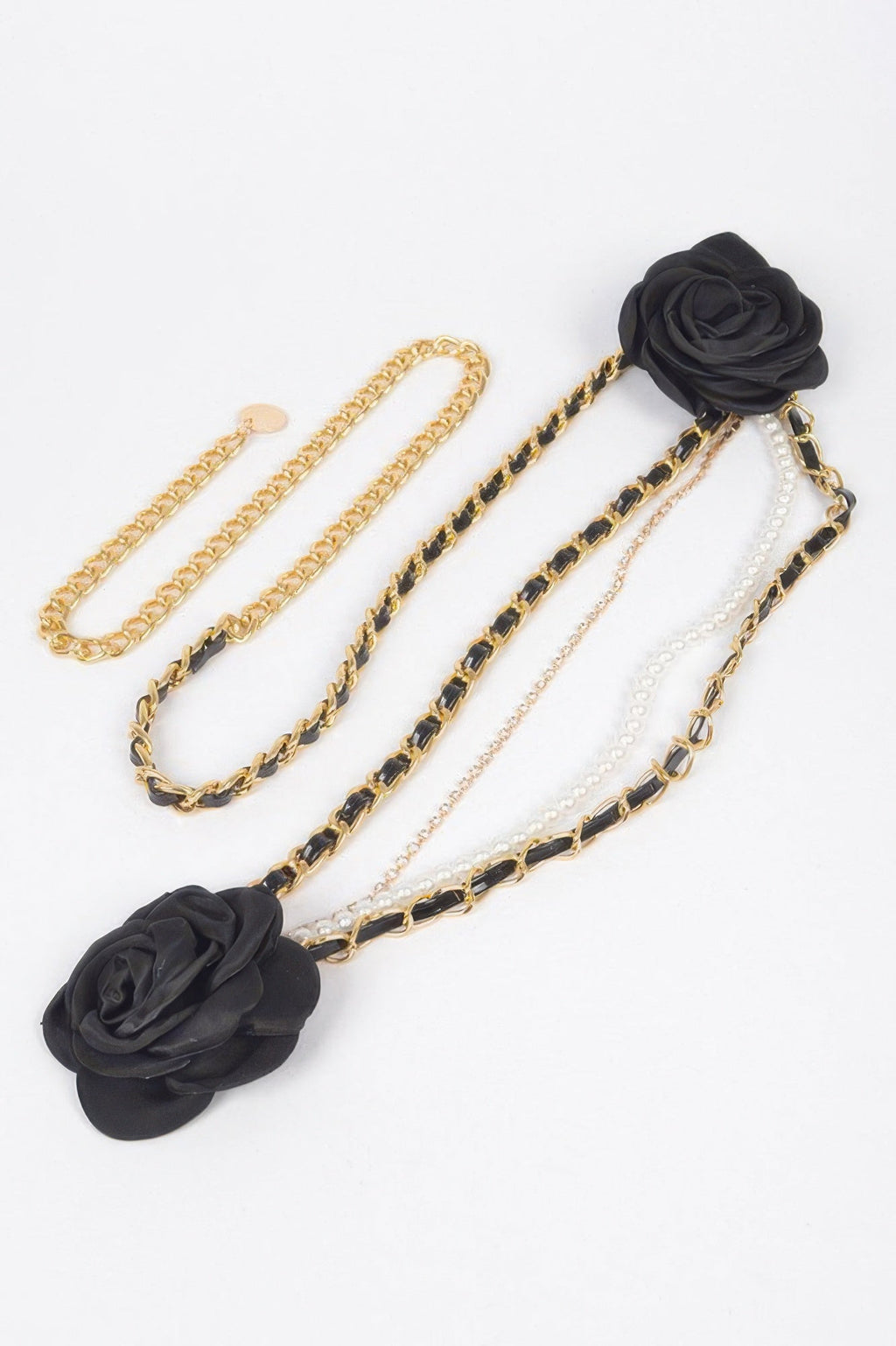 Two Flowers Multi Layered Plus Size Chain Belt