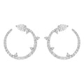 Women's Forward Facing Constellation Hoop Earrings In White Gold