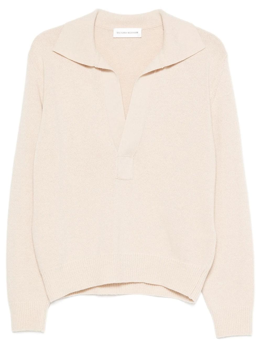 Victoria Beckham Women Genevieve Polo Jumper In Merino Wool