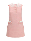 Self-Portrait Women Bouclé Mini Dress With Lace Collar