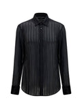 Gucci Men Striped Silk Gauze Shirt