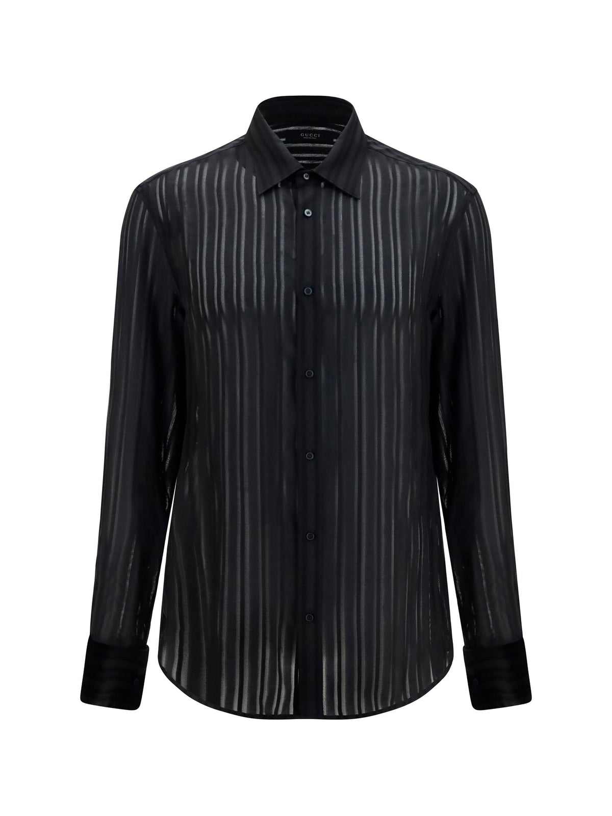 Gucci Men Striped Silk Gauze Shirt