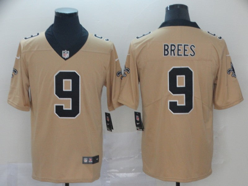Men's New Orleans Saints Drew Brees #9 Gold Inverted Game jersey