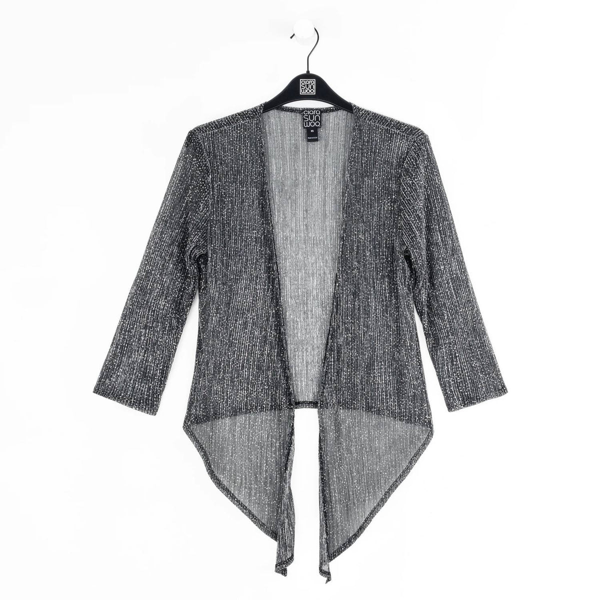 Tie Front Cardigan In Grey