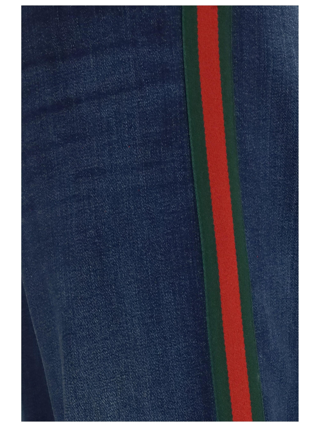 Gucci Men Cotton Jeans With Web Stripe