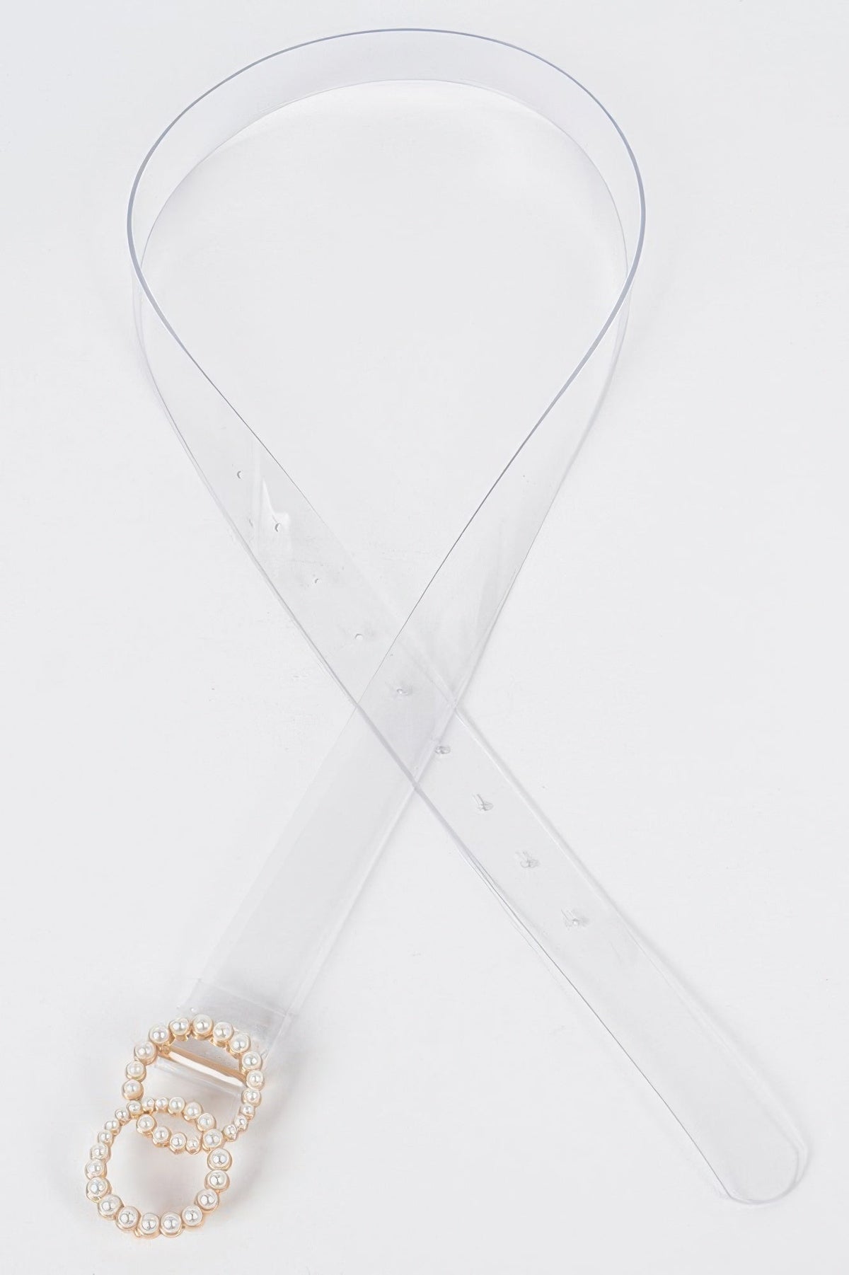 Pearl Buckle Transparent Belt