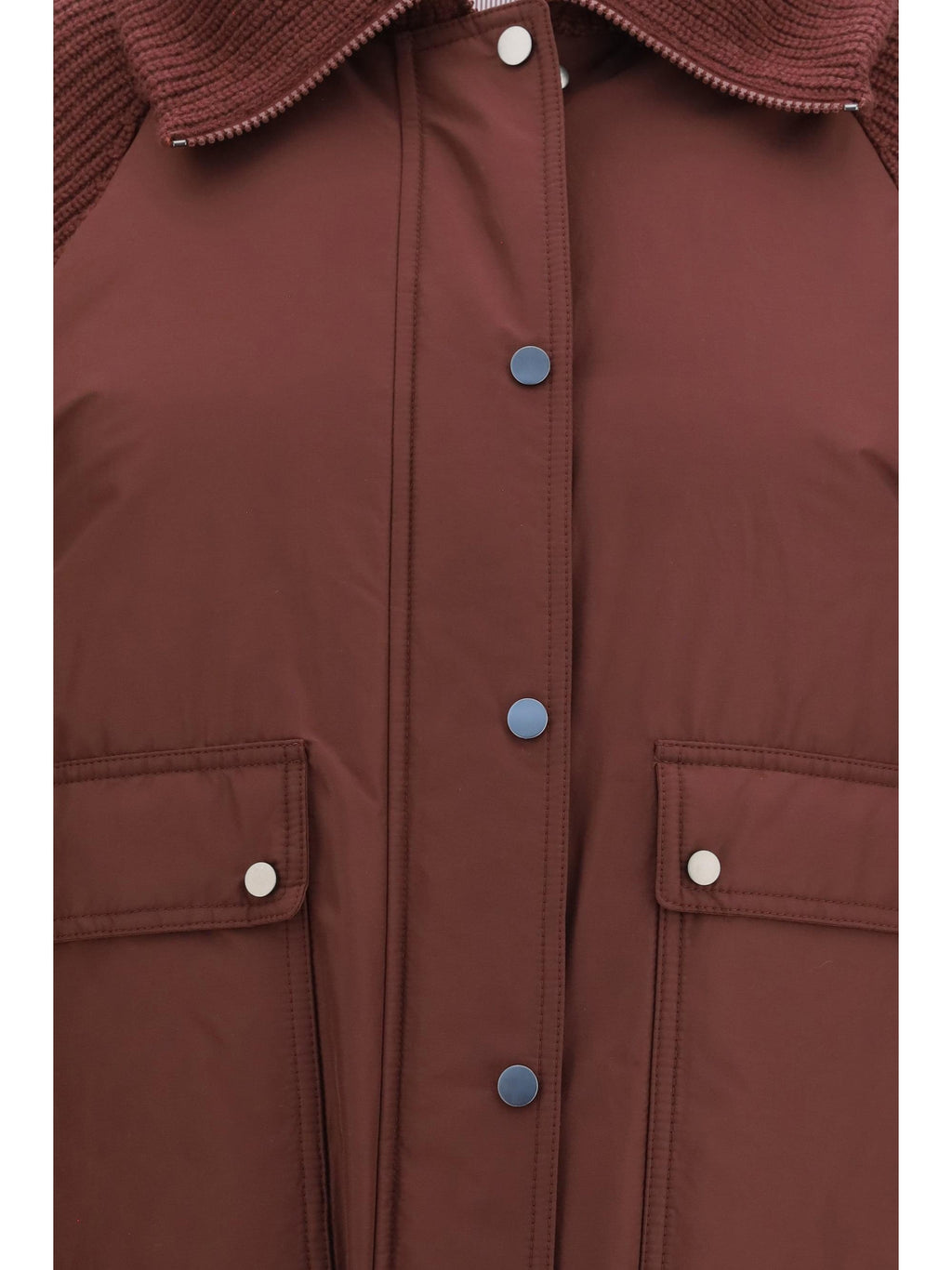 Brunello Cucinelli Women Down Jacket With Wool Sleeves