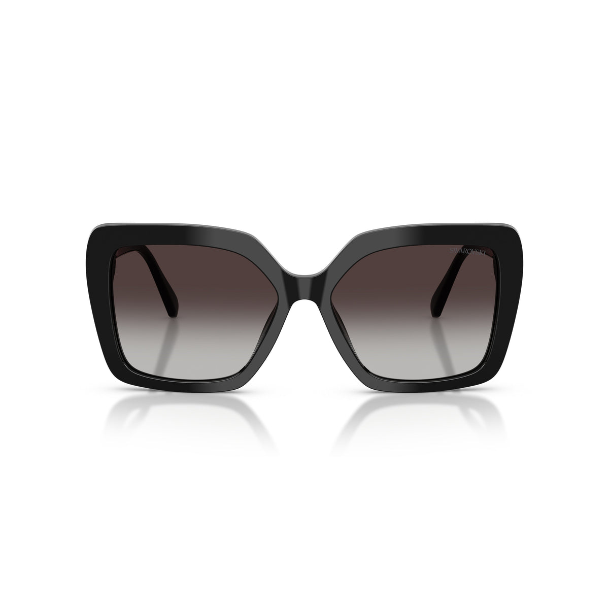 0Sk6049 Oversized Black Acetate Sunglasses with Crystal Accents