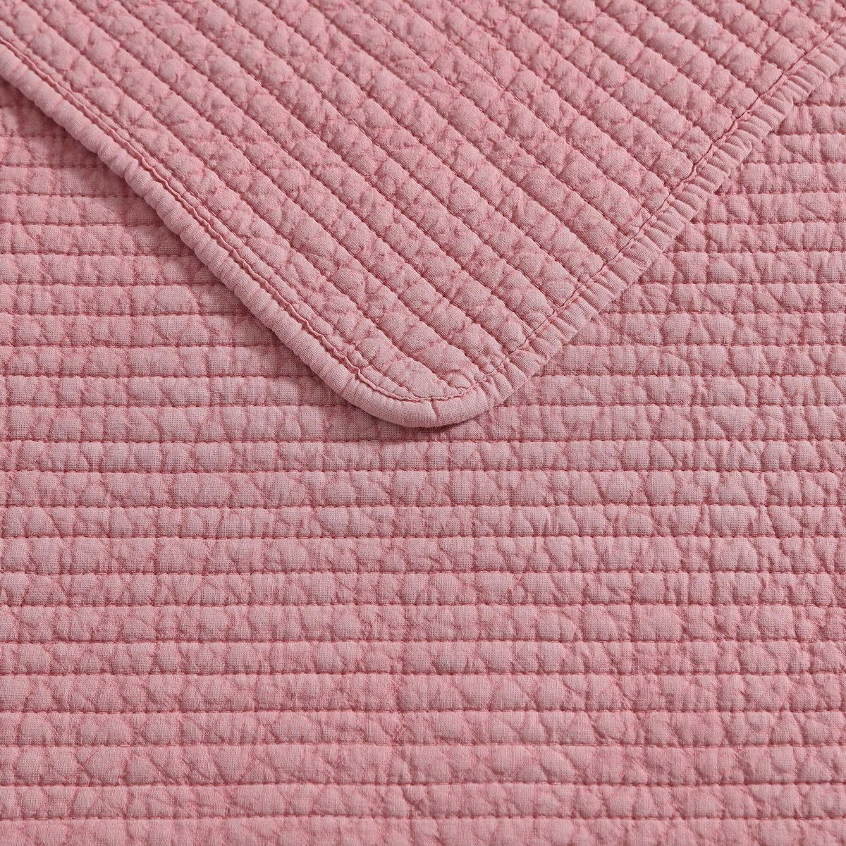 Nautica Seashore Stitch Pink King Quilt Set