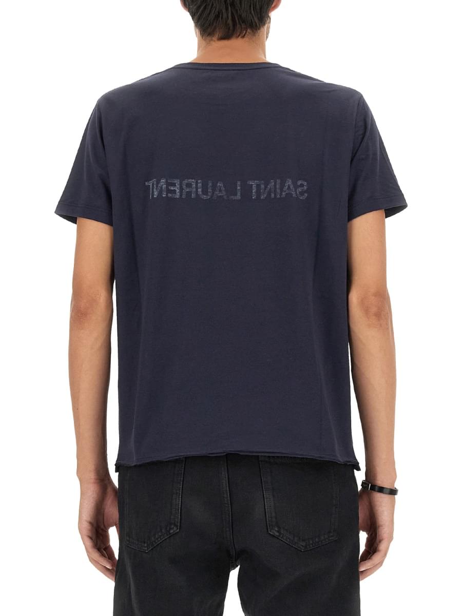 Saint Laurent Men Inverted Logo T-Shirt