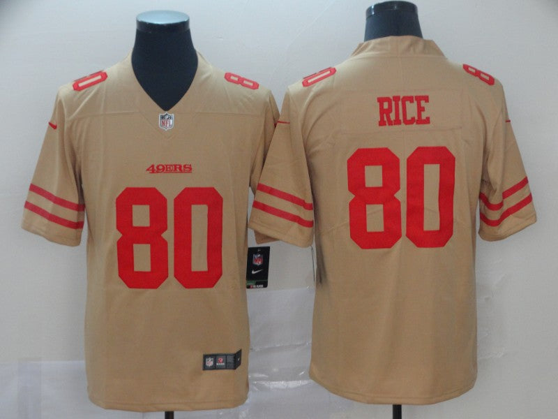 Men's San Francisco 49ers Jerry Rice #80 Gold Inverted Legend jersey
