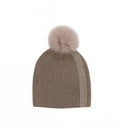 Women's Crystal Stripes And Fox Hat In Taupe