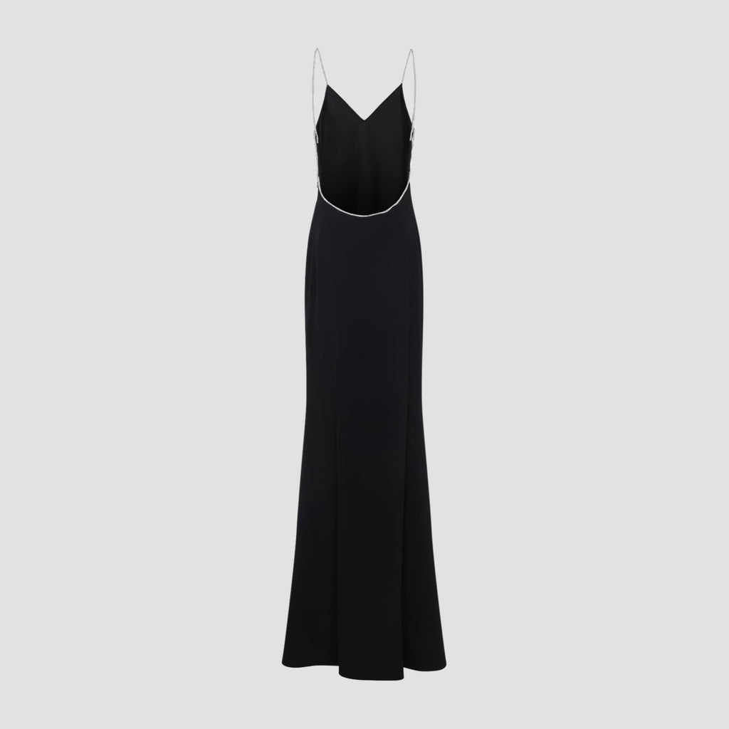 Tom Ford Crystal Chain Embroidery Satin Dress Women