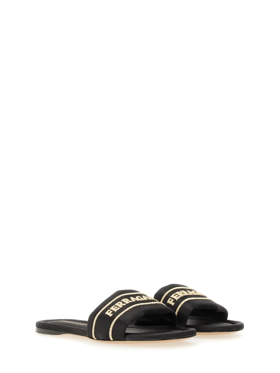 Ferragamo Women Slide Sandal With Logo
