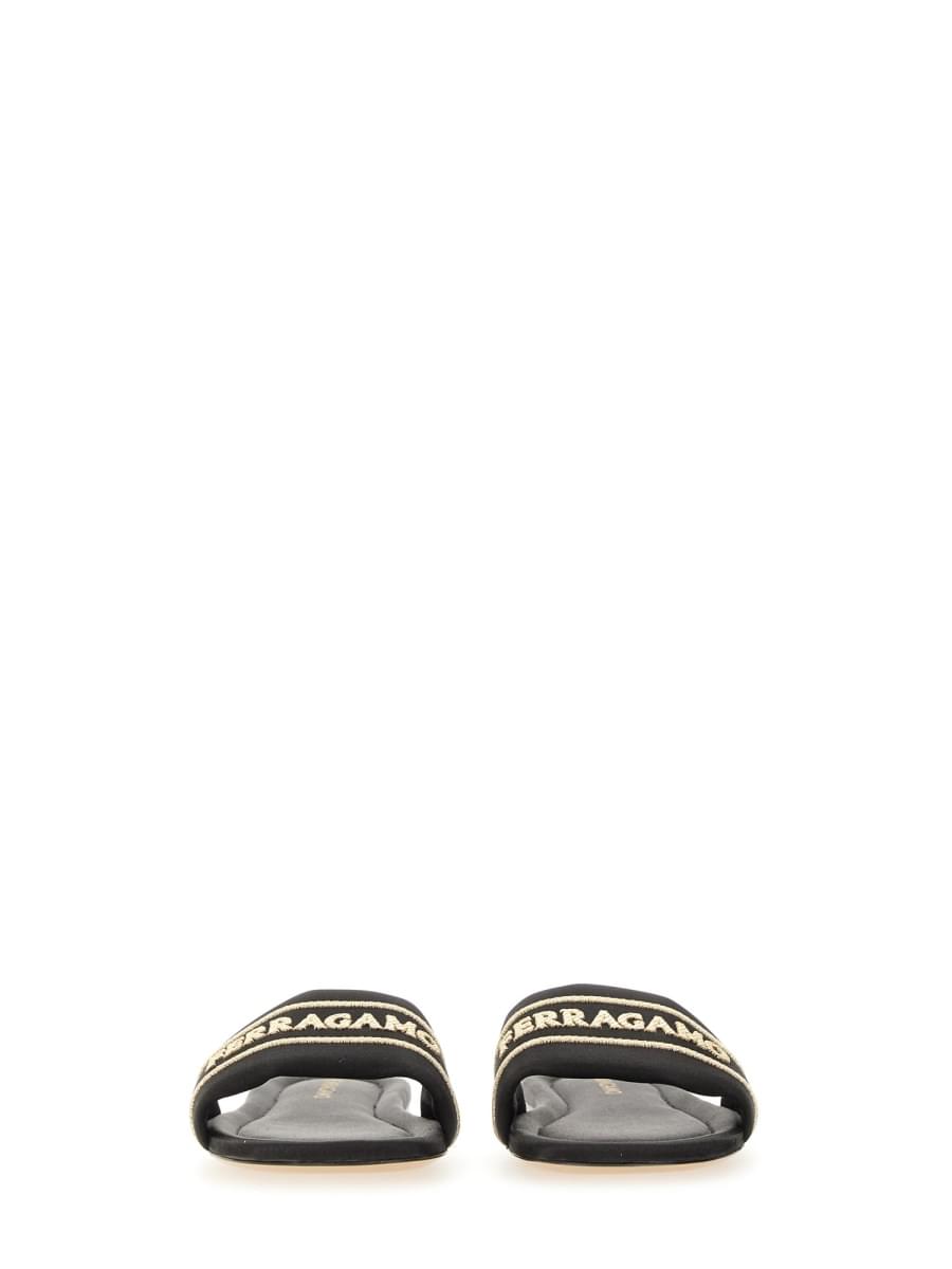 Ferragamo Women Slide Sandal With Logo
