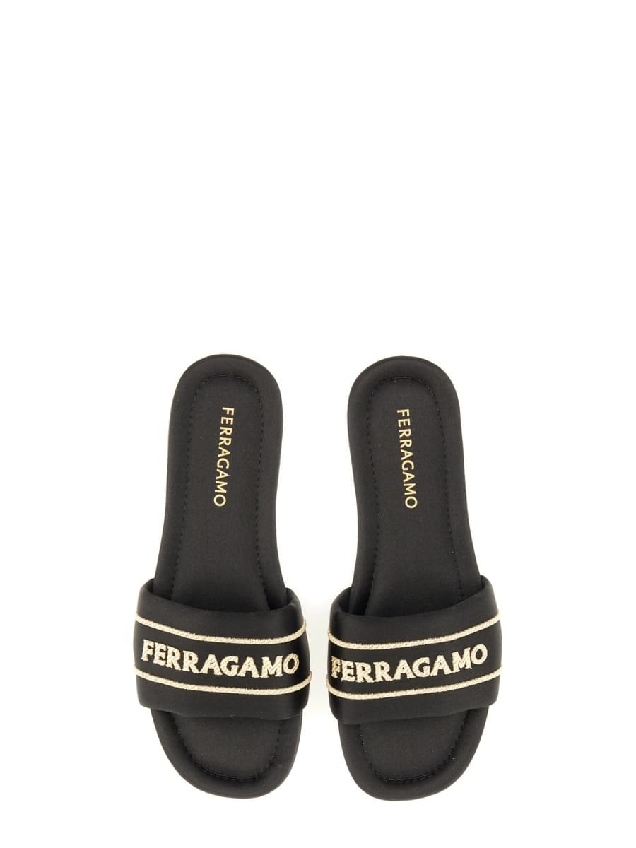 Ferragamo Women Slide Sandal With Logo
