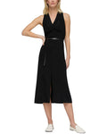 Lafayette 148 New York Petite V-Neck Sleeveless Silk-Blend Dress