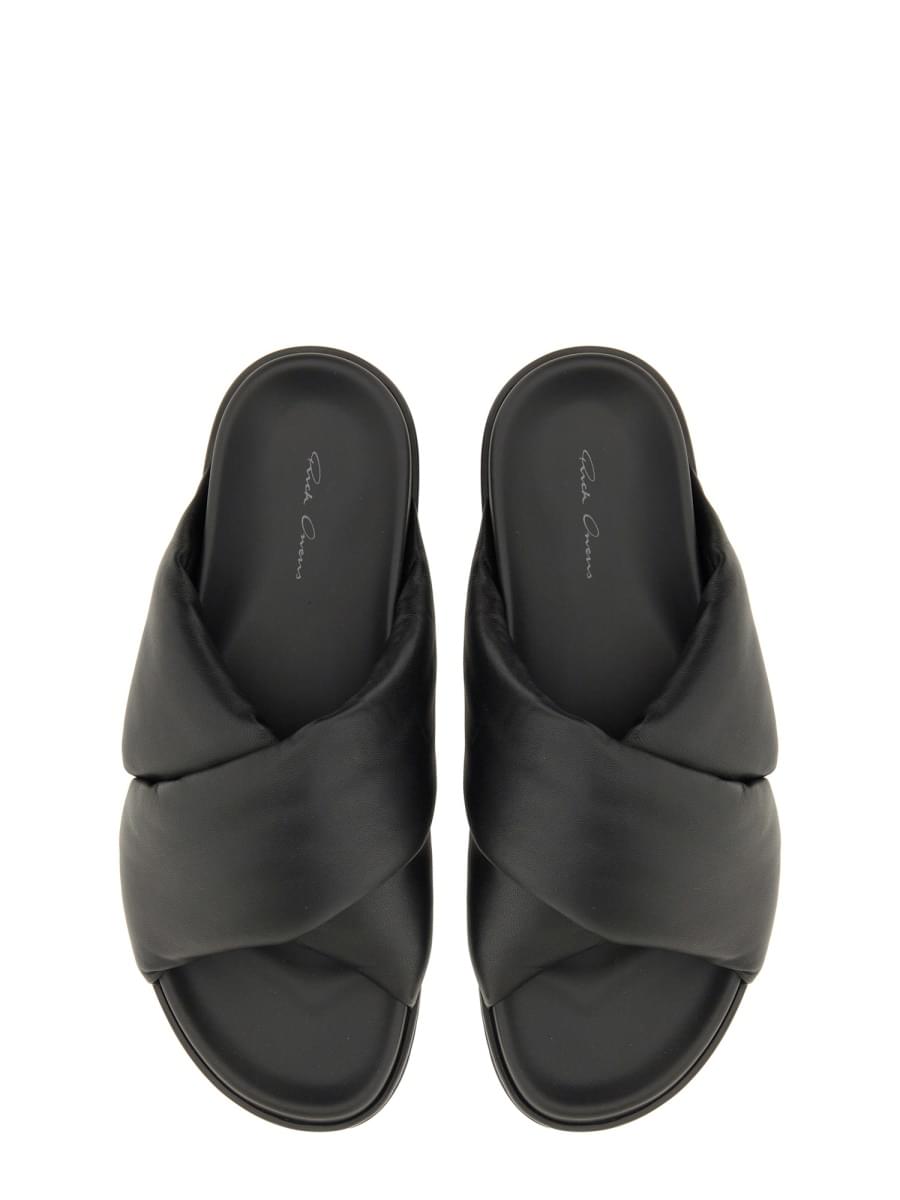 Rick Owens Men Leather Slide Sandal
