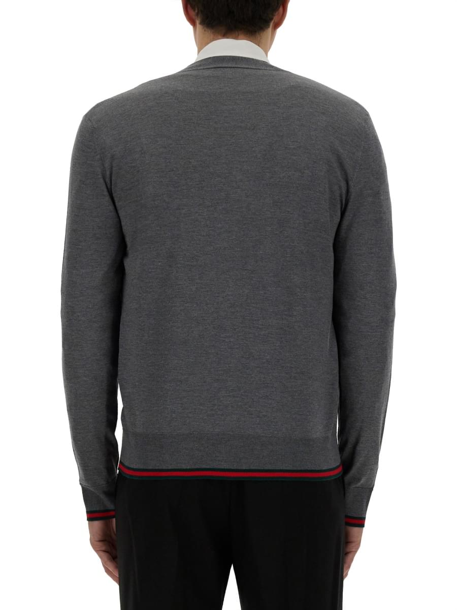 Gucci Men Web Pattern Cardigan