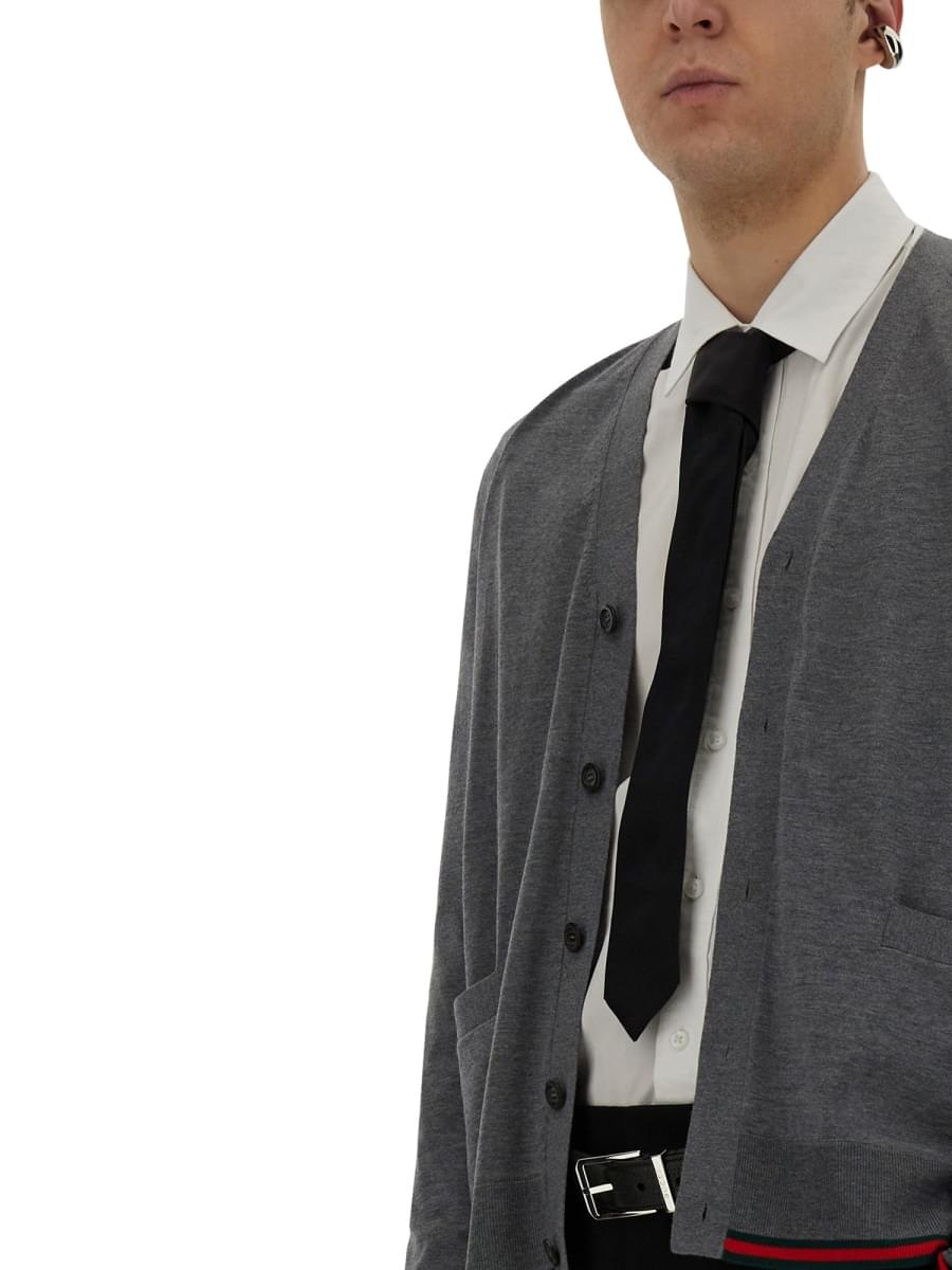 Gucci Men Web Pattern Cardigan