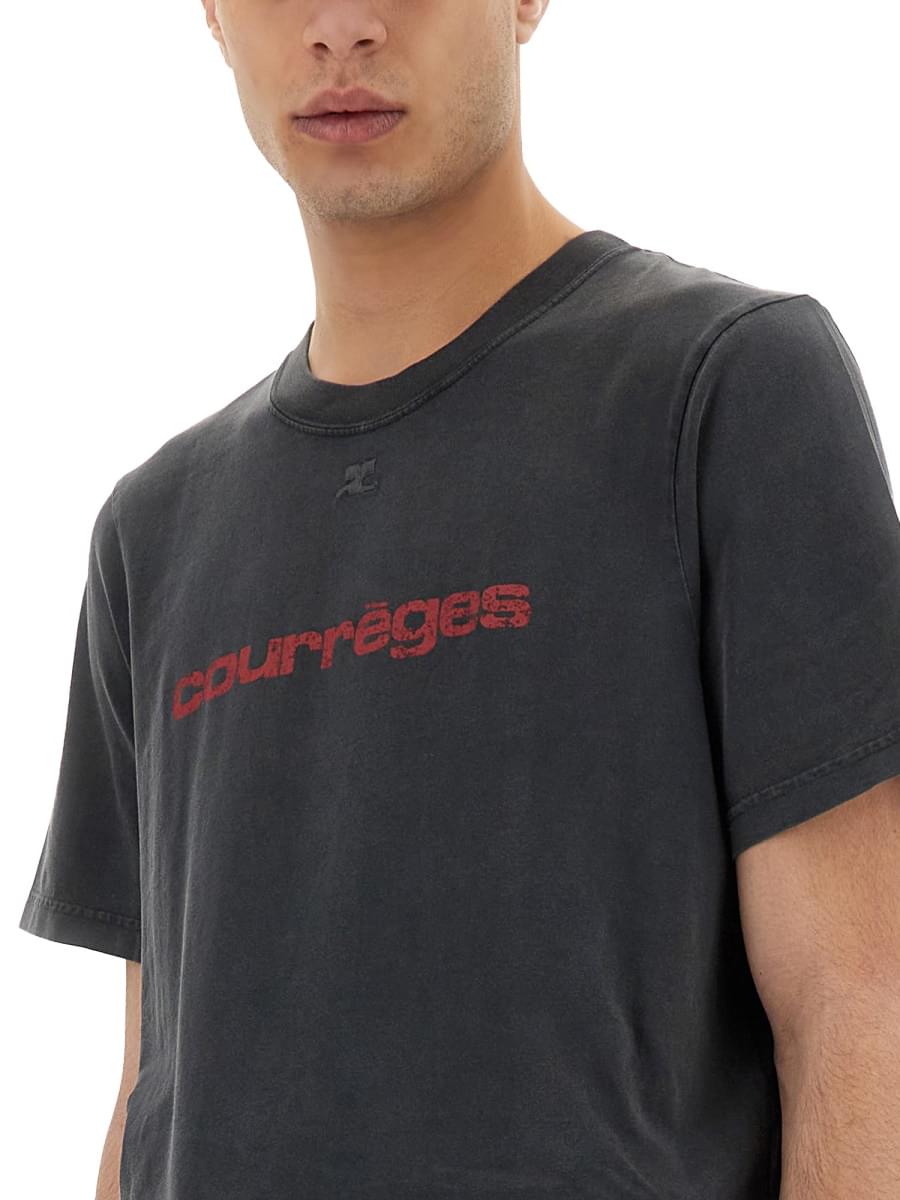 Courreges Men Logo Print T-Shirt