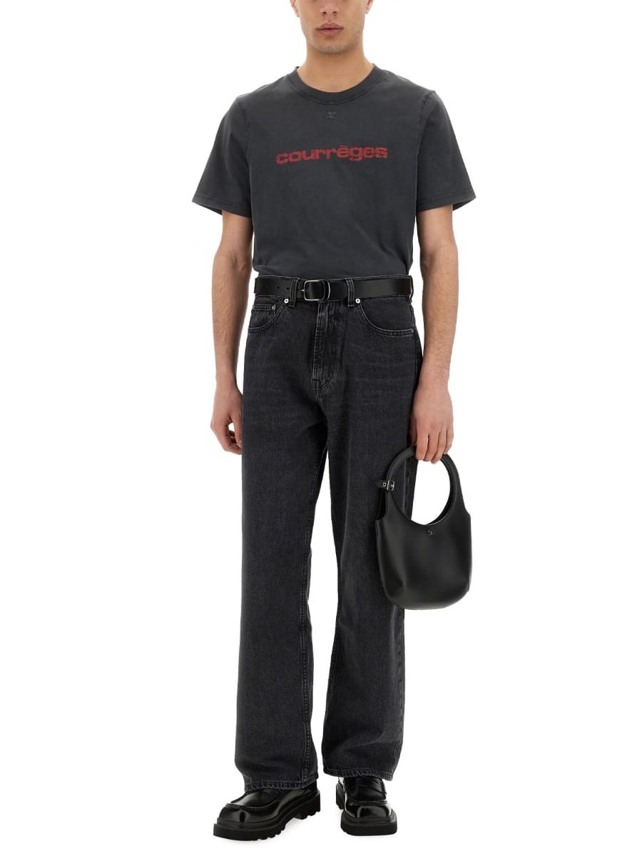 Courreges Men Logo Print T-Shirt