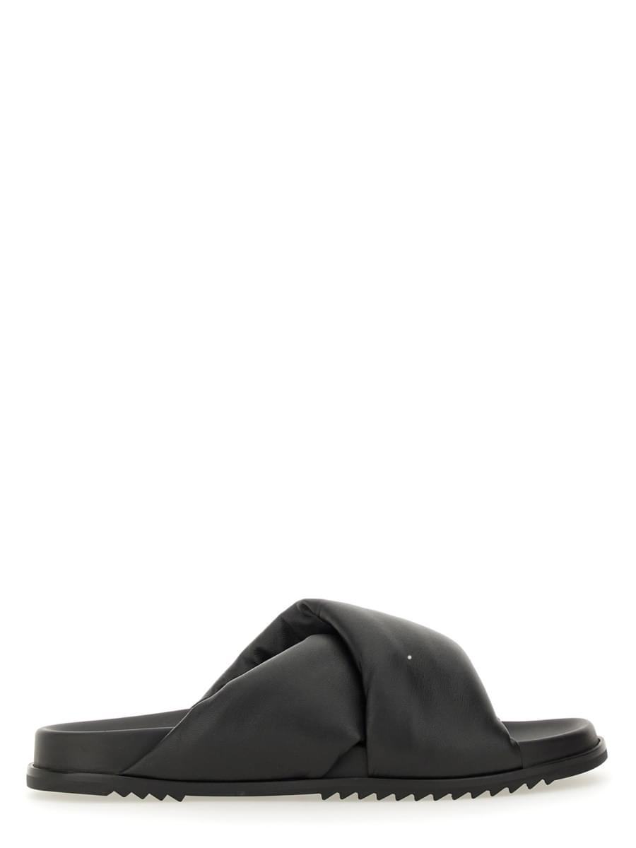 Rick Owens Men Leather Slide Sandal
