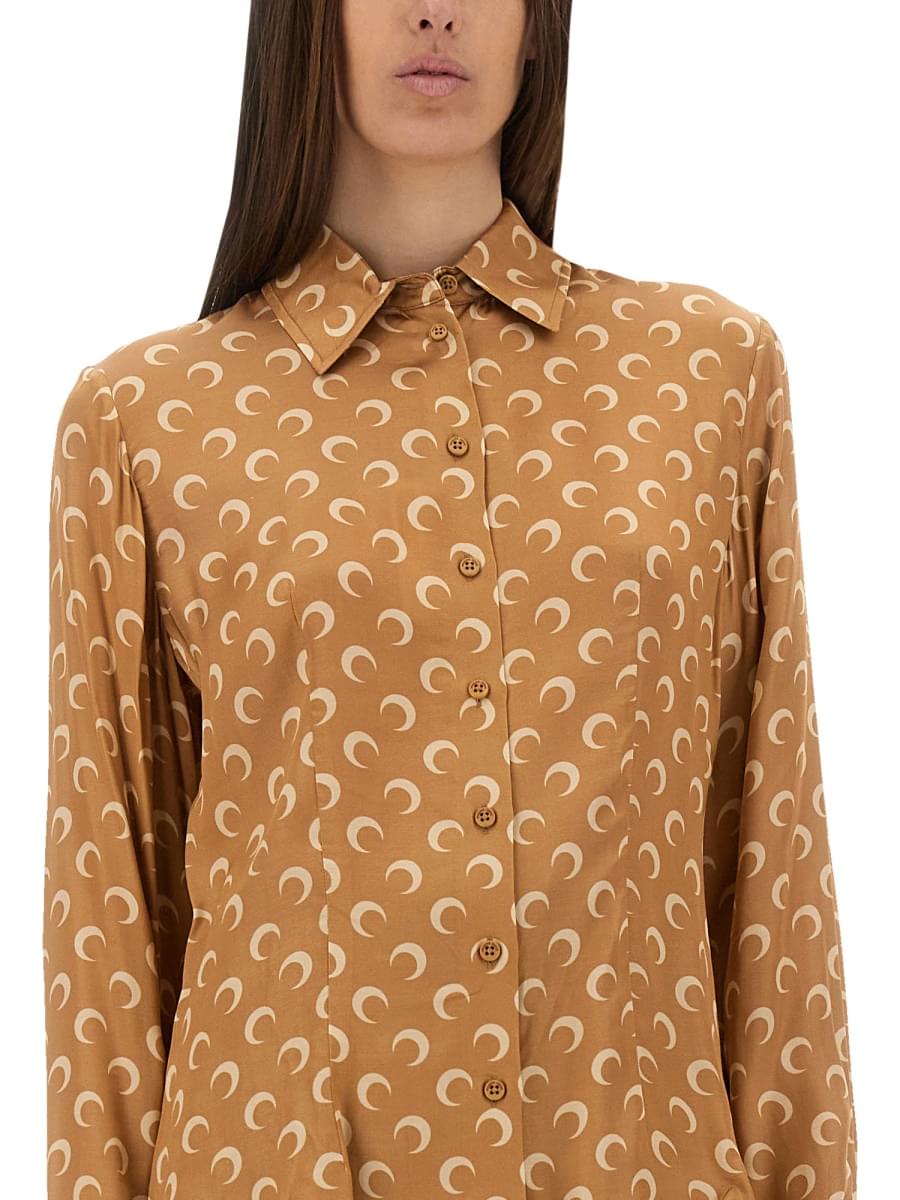 Marine Serre Women "Moon" Satin Shirt