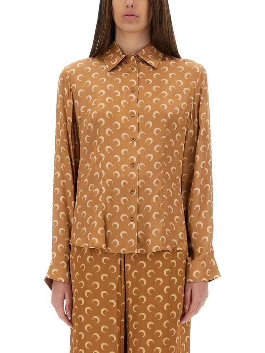Marine Serre Women "Moon" Satin Shirt