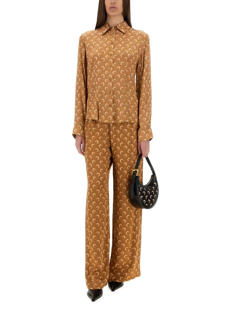 Marine Serre Women "Moon" Satin Shirt