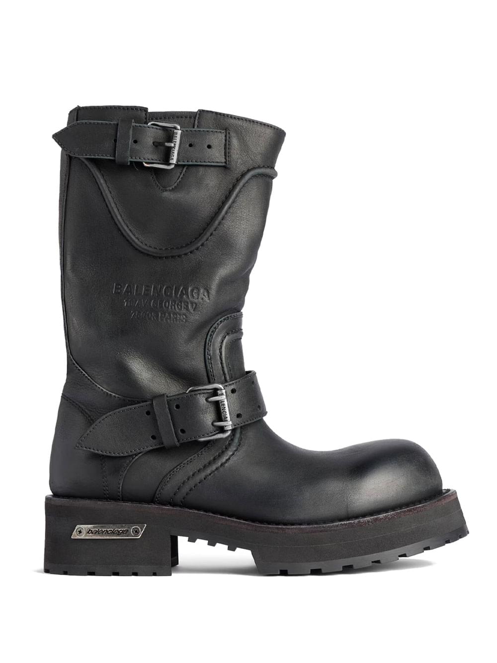 Balenciaga Women Venom Boots In Worn-Out Effect Leather