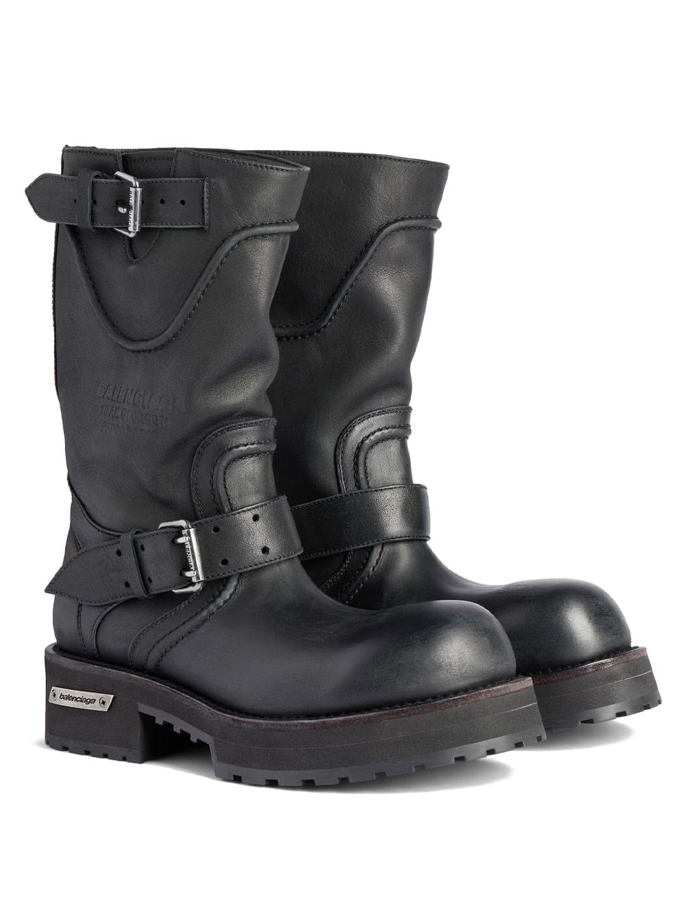 Balenciaga Women Venom Boots In Worn-Out Effect Leather
