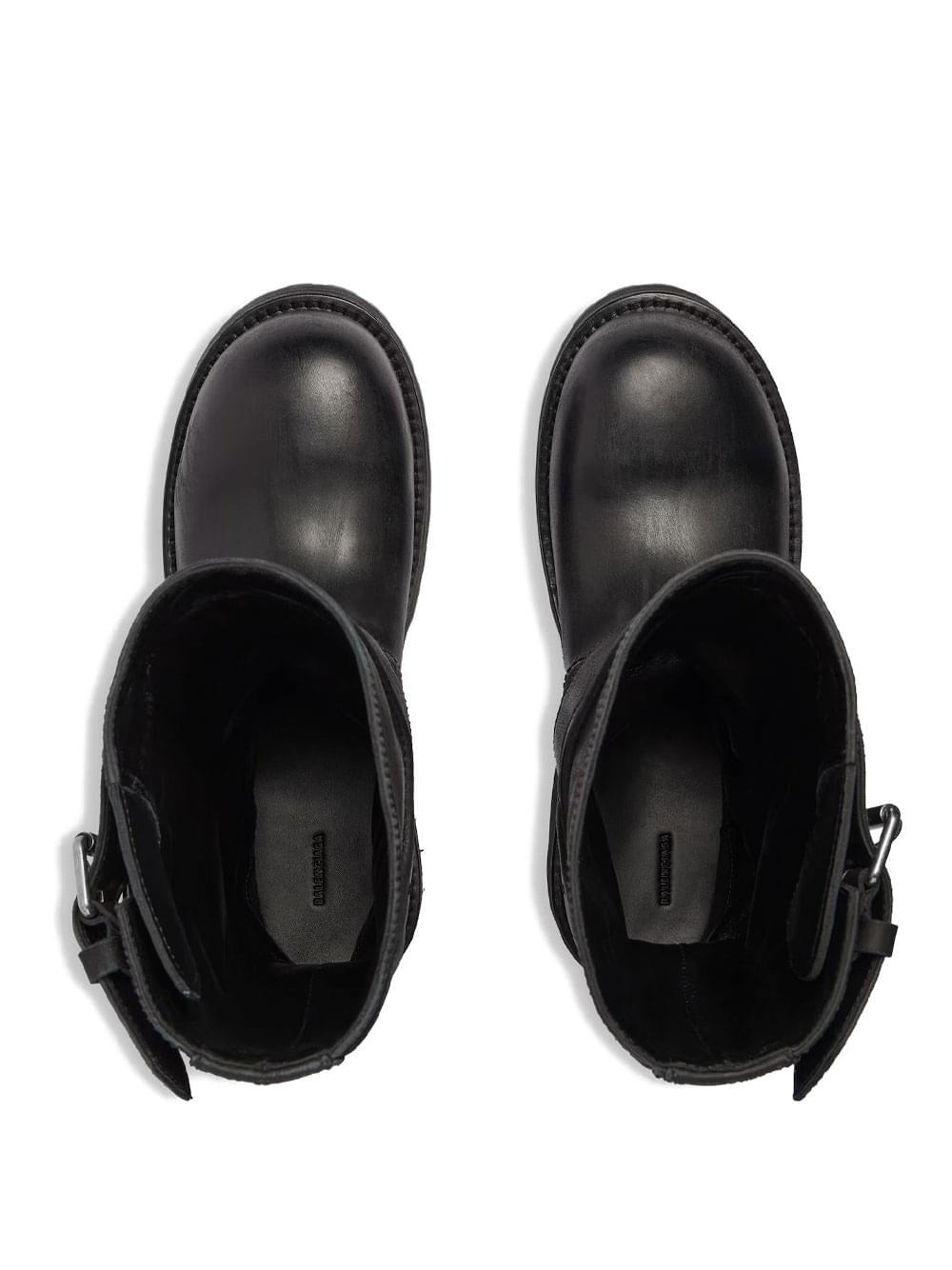 Balenciaga Women Venom Boots In Worn-Out Effect Leather