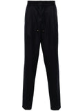 Brunello Cucinelli Men Wool Flannel Leisure Fit Trousers With Drawstring And Double Pleats