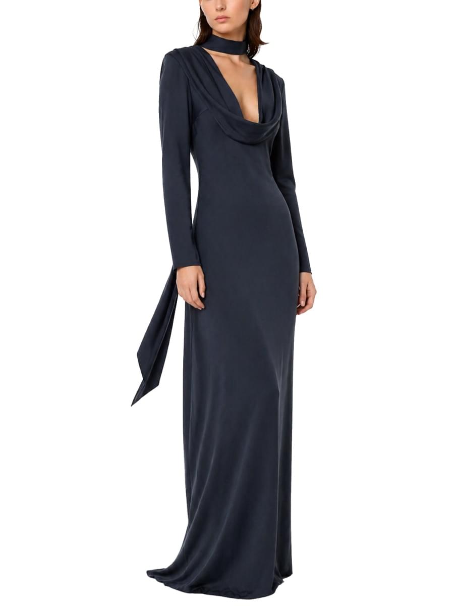 Rotate Women Long Draped Dress