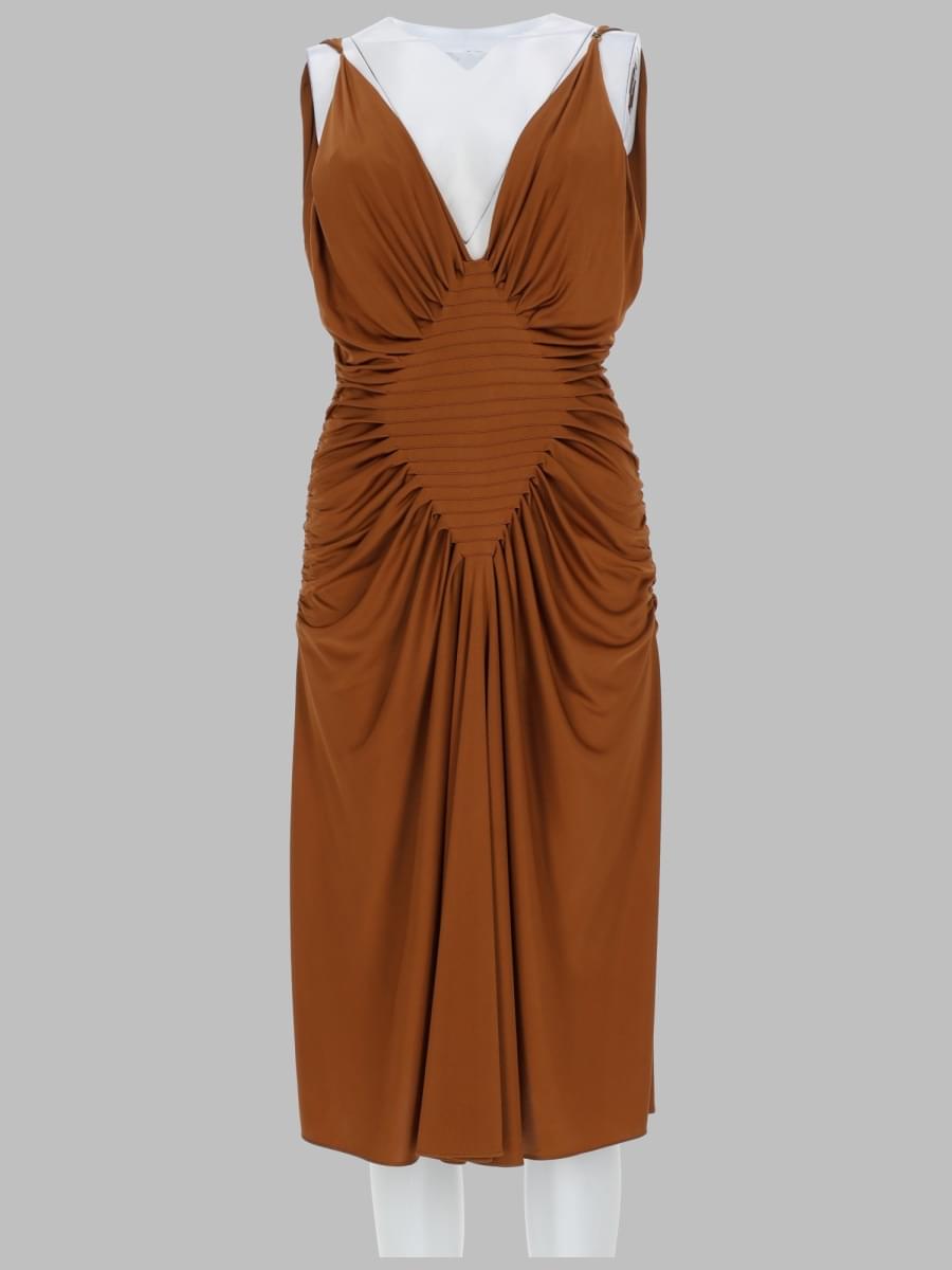 Versace Women Abito Midi In Jersey Di Viscosa