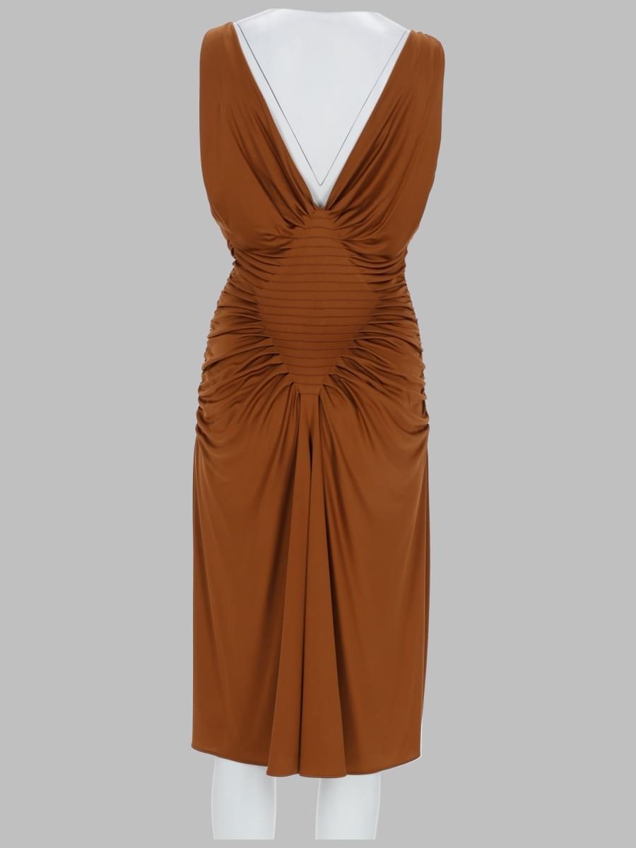 Versace Women Abito Midi In Jersey Di Viscosa