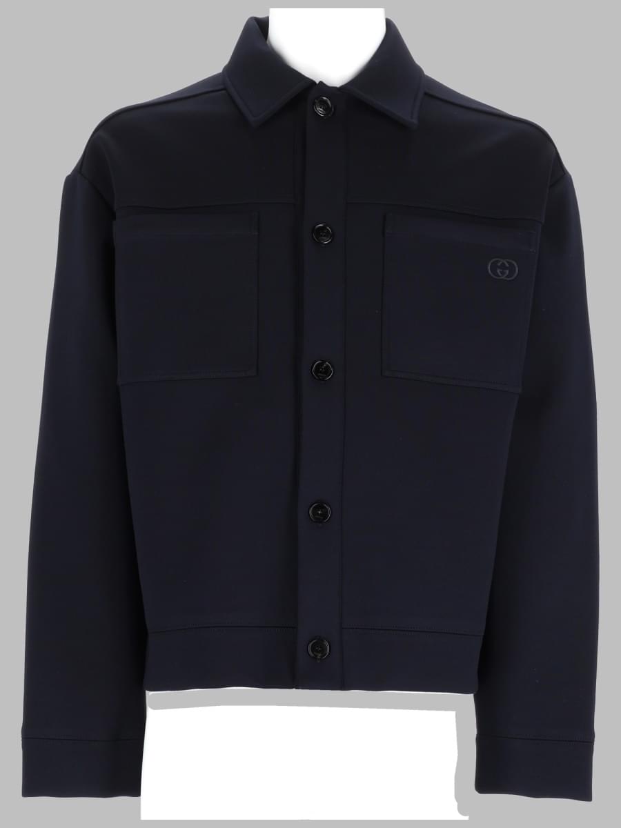 Gucci Men Giacca In Jersey Di Cotone Con Ricamo