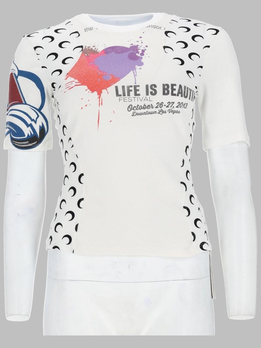 Marine Serre Women T-Shirt Upcycled Con Stampa