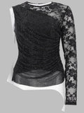 Self-Portrait Women Top Monospalla Con Strass E Pizzo
