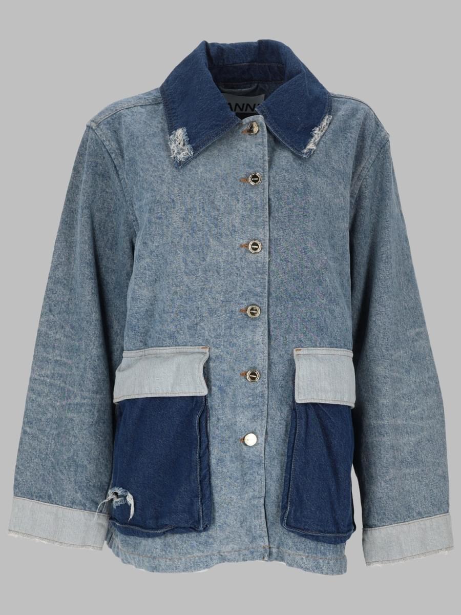 Ganni Women Giacca In Denim Patchwork