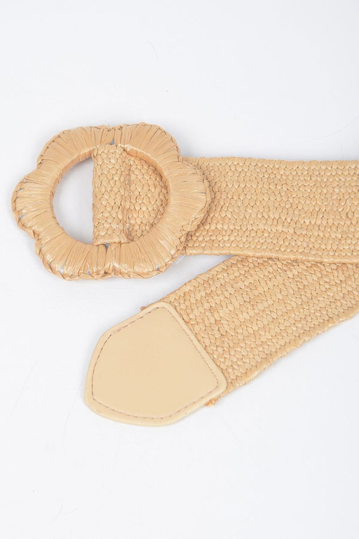 Faux Straw Elastic Belt