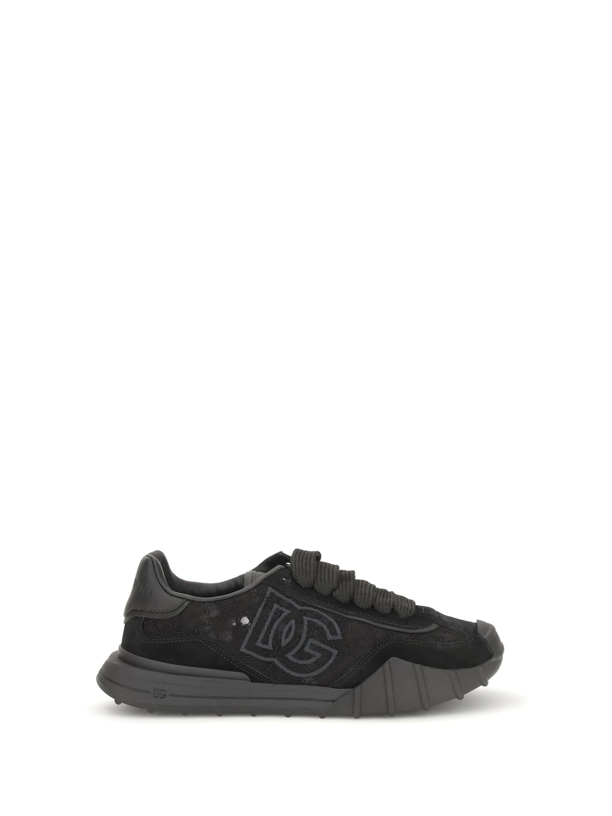 Dolce & Gabbana Women Leather And Lace Sneakers