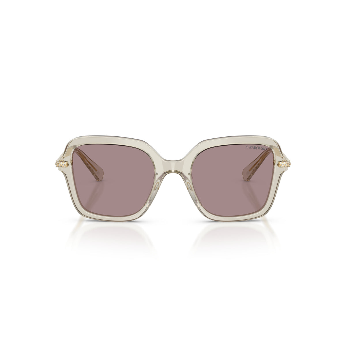 0Sk6040 Square Acetate Sunglasses with Translucent Beige Frame