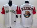 Men's 2023 World Baseball Classic Mexico White/Red Alternate Game Jersey1
