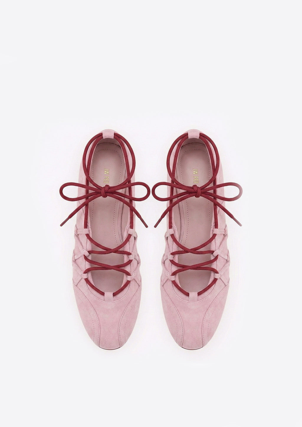 Iria Lace-Up Ballet Flats - Dusty Rose