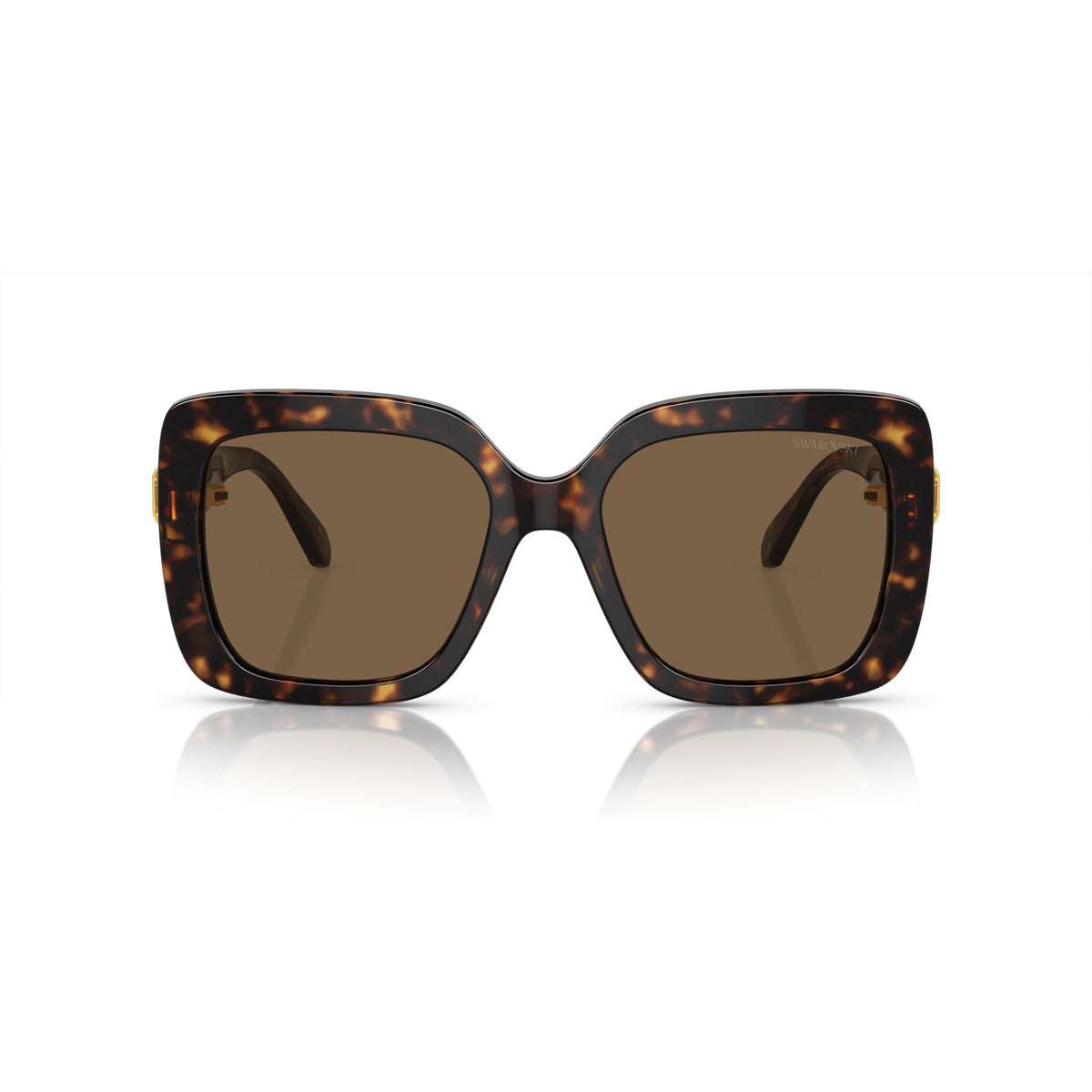 0Sk6001 Oversized Tortoiseshell Acetate Square Sunglasses with Gold Accents