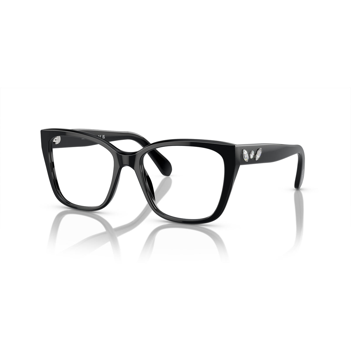 0Sk2008 Oversized Square Frame Eyeglasses with Crystal Embellishments