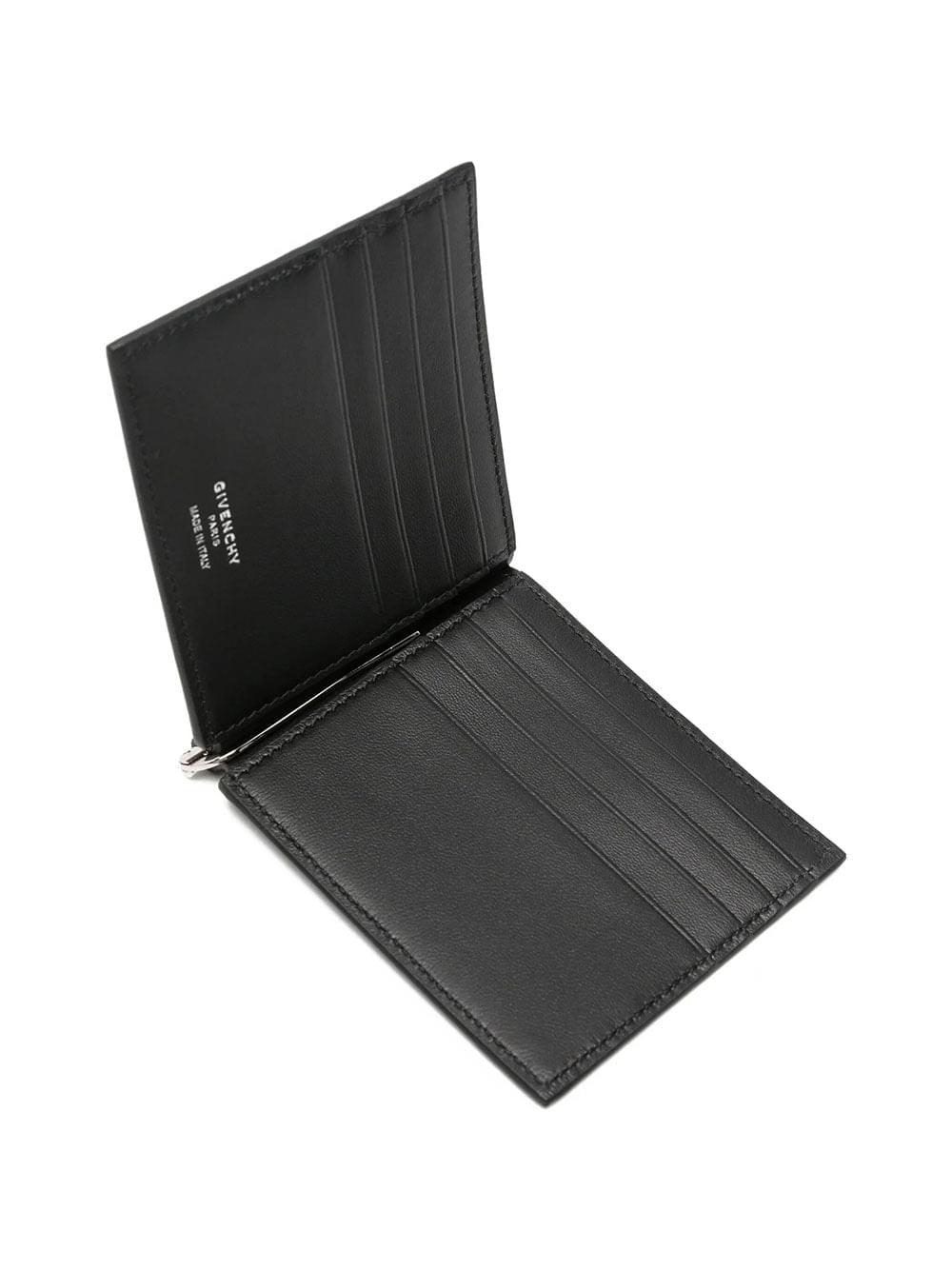 Givenchy Men Leather Bi-Fold Card Case With Bill Clip