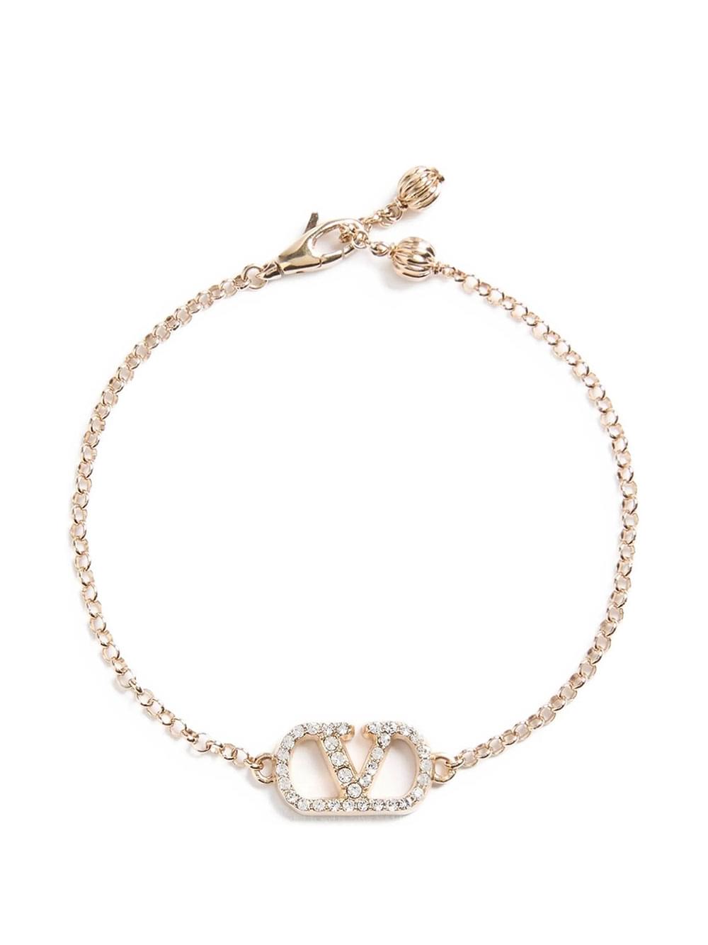 Valentino Garavani Women Vlogo Signature Metal Bracelet With Swarovski® Crystals